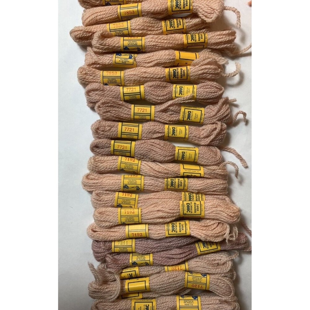 Vintage DMC Wool Yarn Laine Divisible 5 Meters Lot of 24 Pink